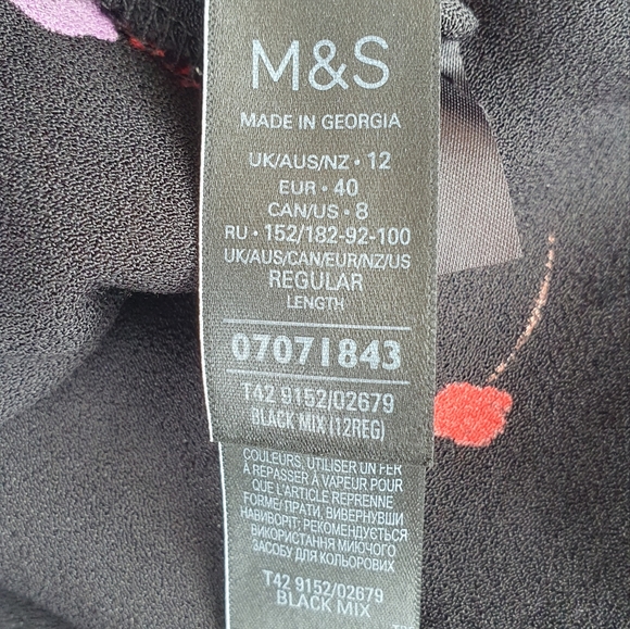 M&S X Ghost Floral Midaxi Midi Tea Dress Size 12 Christine Lampard Loose Women - Picture 14 of 15